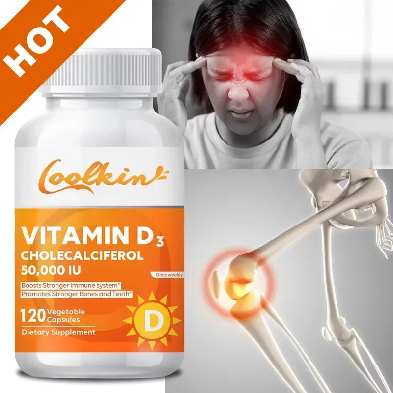 High Potency Vitamin D3 50,000 IU - 120 Vegetarian Capsules