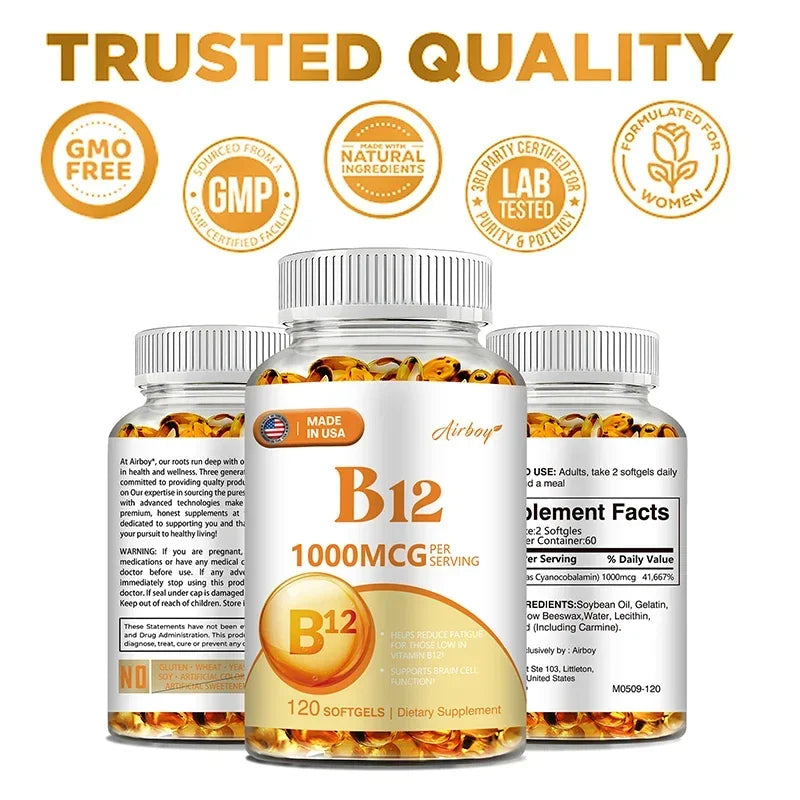 Vitamin B12 1000 Mcg, 120 Soft Gels